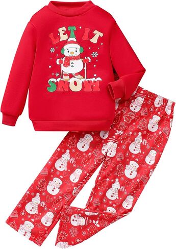 Little Girls Outfits 2 Piece Toddler Long Sleeve Sweatshirt Leggings Pants Fall Winter Clothing Set 2-10 Years in Kuwait