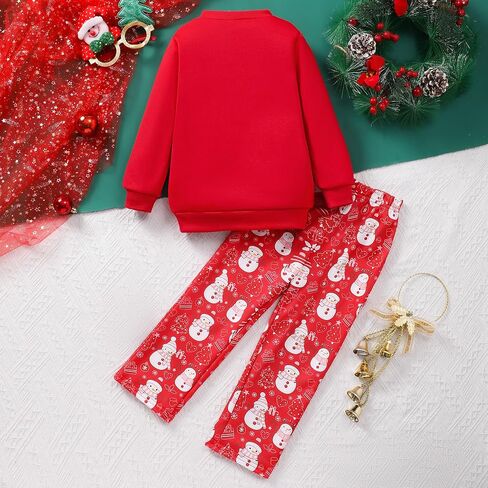 Little Girls Outfits 2 Piece Toddler Long Sleeve Sweatshirt Leggings Pants Fall Winter Clothing Set 2-10 Years in Kuwait