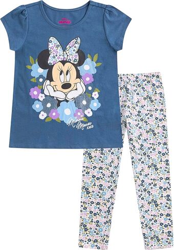 Disney Minnie Mouse Girls Legging Pants and Short Sleeve T-Shirt 2 Piece Set for Little Kids in Saudi Arabia