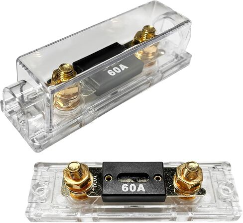 2 PCS ANL Fuse Holder with ANL Fuse, 0/2/4 Gauge AWG in-Line ANL Fuse Holder with 200 Amp Fuse, ANL Fuse & Fuse Holder Block for Alarm Audio Amplifier, Car Accessories (200A) in Kuwait