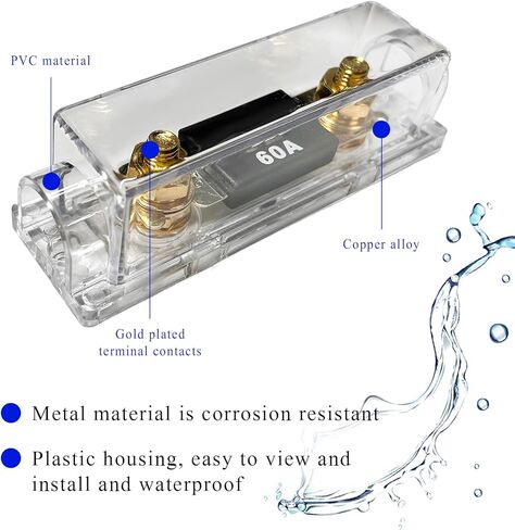 2 PCS ANL Fuse Holder with ANL Fuse, 0/2/4 Gauge AWG in-Line ANL Fuse Holder with 200 Amp Fuse, ANL Fuse & Fuse Holder Block for Alarm Audio Amplifier, Car Accessories (200A) in Kuwait