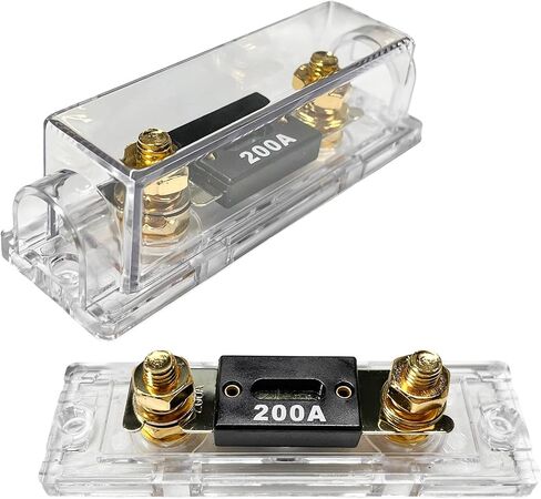 2 PCS ANL Fuse Holder with ANL Fuse, 0/2/4 Gauge AWG in-Line ANL Fuse Holder with 200 Amp Fuse, ANL Fuse & Fuse Holder Block for Alarm Audio Amplifier, Car Accessories (200A) in Saudi Arabia
