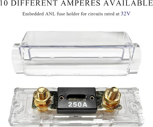 2 PCS ANL Fuse Holder with ANL Fuse, 0/2/4 Gauge AWG in-Line ANL Fuse Holder with 200 Amp Fuse, ANL Fuse & Fuse Holder Block for Alarm Audio Amplifier, Car Accessories (200A) in Saudi Arabia