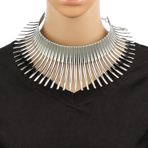 Big Metal African Choker Necklace for Women Collar Statement Torques Punk Tribal Jewelry Chain Indian Alloy Female Necklace in Kuwait