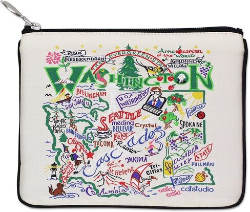 Catstudio Zipper Pouch, California Travel Toiletry Bag, 5 x 7",Ideal California Gift, Makeup Bag, Dog Treat Pouch, or Purse Pouch to Hold Phone, Organize Supplies for California Lovers in Kuwait