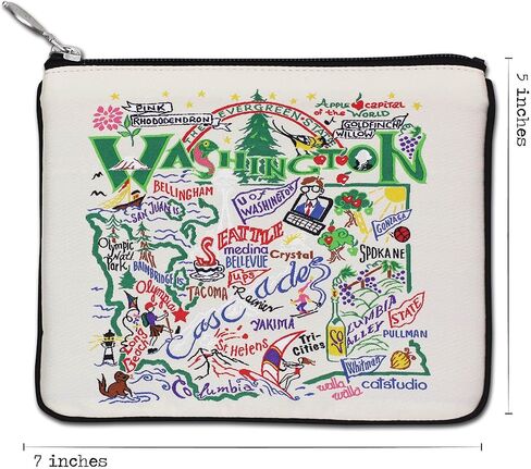 Catstudio Zipper Pouch, California Travel Toiletry Bag, 5 x 7",Ideal California Gift, Makeup Bag, Dog Treat Pouch, or Purse Pouch to Hold Phone, Organize Supplies for California Lovers in Kuwait