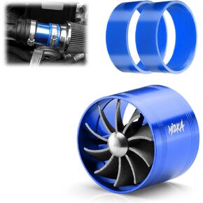 EZAUTO WRAP Mi2KA Turbine Air Intake Fuel Gas Saver Dual Fan Double Turbonator Acceleration System Turbo 2.5"-3.0" Silver
