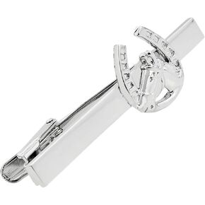 Silver Horse Horseshoe Tie Clip