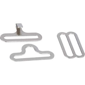 50 Set Bow Tie Hardware Clips Fasteners to Make Adjustable Straps on Bow Ties/Neckties Tie Accessories (Silver)