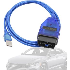 VAG KKL 409.1 USB Cable for VW, Audi, Seat, Volkswagen and Skoda Vehicles from 1996 and Later, Car ECU Scan Tool OBD2 to USB Cable for VAG-COM Windows Diagnostic Software
