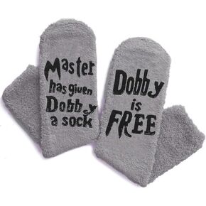 Dobby Socks Womens Winter Warm Fuzzy Socks Novelty Crew Fluffy Slipper Socks Cute Christmas Stocking Stuffers