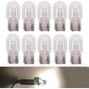 10 PCS Car T20 Dual Line Brake Light, 12v 21/5w Daytime Running Light, 1.65" x 0.59" Super Bright Turn Signal Tail Light Bulb, Universal for Most Cars (White)