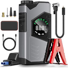 3000A Battery Jump Starter Portable, Car Jump Starter with Air Compressor, 26800mAh Jump Starter Box for Car, Battery Booster Jump Start Power Bank Car Battery Jumper Starter