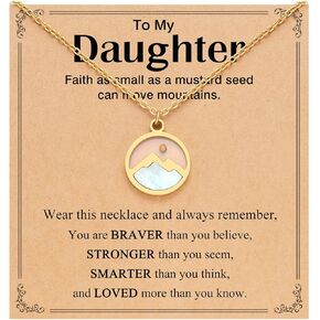 Silver/Gold Love Moving Mountains-Mustard Seed Necklace for Women Girls, Birthday Christmas Valentins's Day Christian Jewelry Gifts for Granddaughter Daughter Sister