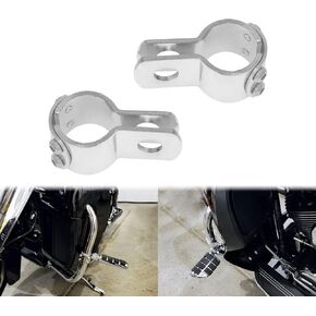 Foot Peg Clamps 1.25 inch Highway Footrest Clams 32mm Crash Bars Engine Guard Mounting Brackets Universal Fit For Harley Road King Street Glide Honda Suzuki Kawasaki (Color:Black)