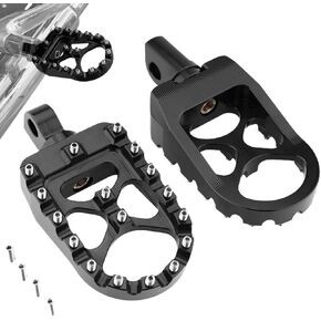 أوتاد قدم للدراجات النارية على الطرق الوعرة MX Style Footpegs متوافقة مع Harley Dyna Fatboy Sportster Iron 883، دواسات قدم دوارة واسعة 360 درجة باستخدام الحاسب الآلي (أسود)