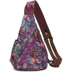 KL928 Canvas Sling Bag - Small Crossbody Backpack Shoulder Casual Daypack Rucksack for Men Women