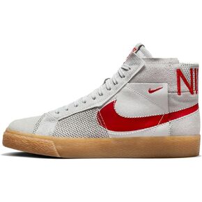 Nike SB Zoom Blazer Mid Premium Skate Shoes (FD5113-100, Summit White/Pure Platinum/Summit White/University Red)