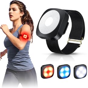 LED Safety Light with 130dB Loud Alarm, Clip on Strobe Running Lights for Runners, USB-C Running Light with 3 Adjustable Bands, High Visibility Reflective Running Gear for Dogs, Bike, Walking, Black