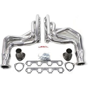 JBA (6612SJS) 1-3/4" Stainless Steel Silver Ceramic Long Tube Exhaust Header for TCI/Similar Mustang II Steering Swap 260-351W Engine