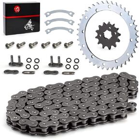 Heavy Duty O-Ring Drive Chain And Drive Sprockets Kit for Yamaha Warrior 350 YFM350X 1989-2004 (Red)