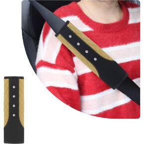 Junecarp 2PCS Car Seatbelt Cover Pad Comfort Your Shoulder,Diamond Design Leather Seat Belt Cover Pad with Nylon Buckle for Car Decoration,Bling Car Accessories Car Seat Strap Pads (Pink)