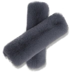 2 Pcs Soft Faux Fur Universal Fit Seat Belt Cover Pad, Seatbelt Cushion, Seatbelt Covers, Seat Belt Covers, Car Seatbelt Cover,Soft Shoulder Seat Belt Pad (Black)