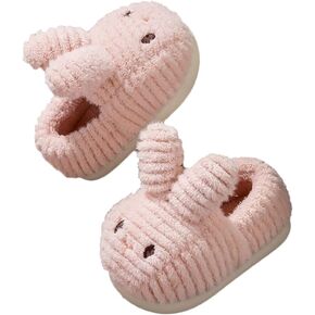 Bunny Slippers for Kids Warm Plush Comfortable Winter House Non-slip Shoes with Heel Cover 2024