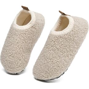 DADAWEN Toddler Boys Girls House Slippers Indoor Home Shoes Kids Baby Outdoor Lightweight Non-Slip Rubber Sole Winter Warm Slipper Soft Socks Shoes