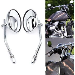 Chrome Motorcycles Round Rearview Mirrors Compatible for Harley Sportster Touring Softail Dyna Street Glide Electra Glide Road Glide King 1983-2021