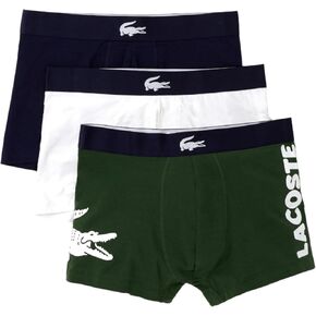 Lacoste Mens Cotton Stretch Big Croc Print Trunks 3 pack