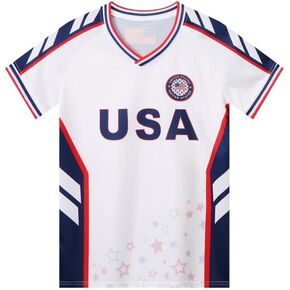 USA United States Flag Sports Athletic Women Jersey Shirt