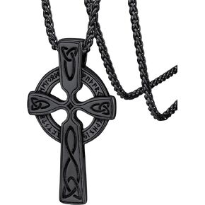 FaithHeart Norse Viking Rune Necklace with Adjustable Braided Leather/Stainless Steel Rope Chains for Men Women, Vintage Amulet Jewelry Gift with Delicate Box