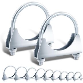 Tanstic 2Pcs 2-1/8" U Bolt Clamp Exhaust U Clamp Muffler U-Bolt Exhaust Clamps Heavy Duty U Bolt Clamps for Muffler, Pipe