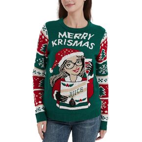 Crochetist 2023 Ugly Christmas Sweaters for Women, Long Sleeve Crew Neck Sweater, Knitted Jumper