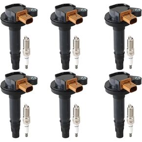 6 قطع من ملفات الإشعال UF646 + 6 قطع من شمعات الإشعال إيريديوم 94374 تناسب 2011-2016 F150، 2015-2018 إكسبيديشن، 2015-2017 نافيجيتور 3.2 لتر 3.7 لتر 5.0 لتر، مجموعة لفائف ما بعد البيع in Kuwait