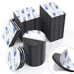 Double Sided Foam Tape, 60pcs Heavy Duty Adhesive Pads with 3M Tape, Self-Adhesive Mounting Tape Include Square Round and Rectangular(Black)