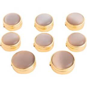 8 قطع من أغطية أزرار القميص للرجال، غطاء أزرار بتأثير عيون القطط، غطاء أزرار، قميص وقميص توكس، إكسسوارات قميص ترصيع، بدائل هدايا عيد الميلاد وأعياد الميلاد والزفاف (ذهبي أزرق) in Kuwait