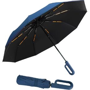 Folding & Inverted Umbrella, Outdoor Travel Umbrella, 46 Inch Portable Reverse Folding Umbrella，Windproof Folding Umbrella for Men and Women