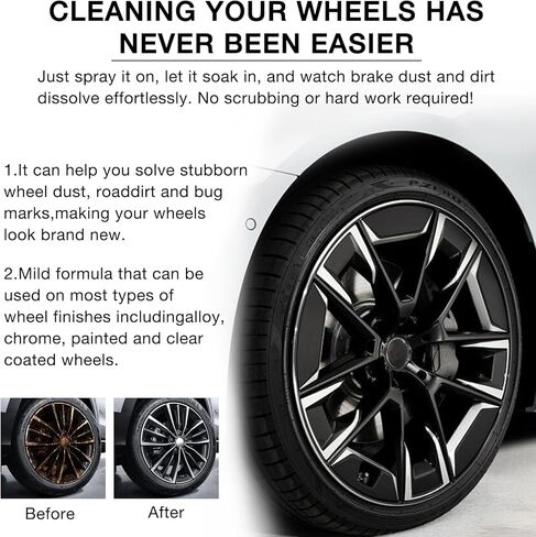 2PCS MAD Acid Glass Cleaner, MAD Acid Heavy-Duty Wheel Cleaner Easily Remove Water Spots Gentle Yet Effective, Metal Cleaner and Water Spot Remover for Glass Vehicle Emblems Wheels in Kuwait