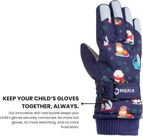 قفازات الشتاء NMERIA Playful Paws Kids: قفازات مقاومة للماء للثلج والتزلج للأولاد والبنات من عمر 7 إلى 13 عامًا - مقاس واحد يناسب الجميع! in Kuwait