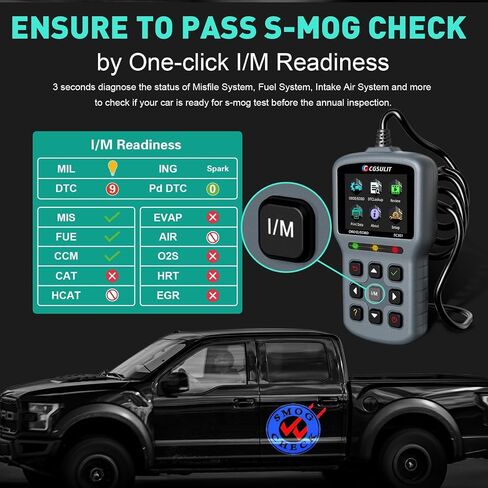 قارئ رمز السيارة CGSULIT SC301 Obd2 ماسح ضوئي مع فحص الضباب الدخاني والتحقق من إعادة ضبط ضوء المحرك، قراءة/مسح رمز الخطأ، البيانات الحية، بحث DTC، اختبار الشاشة على اللوحة، أداة المسح التشخيصي للسيارات بعد عام 1996 in Kuwait
