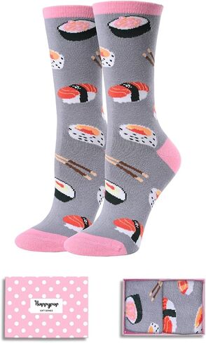 HAPPYPOP Women's Sushi Socks Donut Pickle Gifts - Food Donut Sushi Pickle Socks in Saudi Arabia
