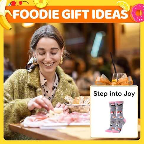 HAPPYPOP Women's Sushi Socks Donut Pickle Gifts - Food Donut Sushi Pickle Socks in Saudi Arabia