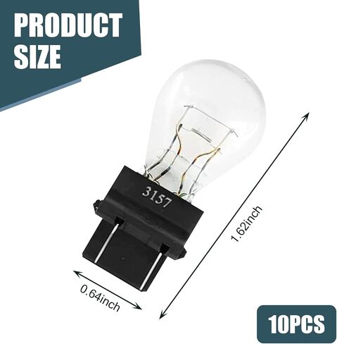 Pack of 10 Car Brake Light Bulb, 3157 Mini Bulb Lighting Replacement Accessory, 12V 21/5W Micro Quartz Glass Double Wire Instrument Light Bulb, Universal for Most Car (Amber) in Saudi Arabia