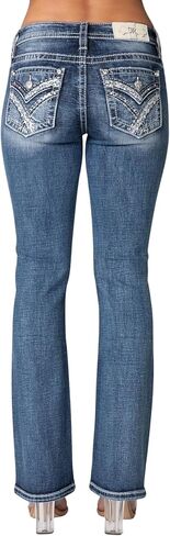 Miss Me Women's Winter Lace Faux Flap Pocket Mid-Rise Bootcut Jeans in Saudi Arabia