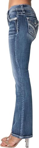 Miss Me Women's Winter Lace Faux Flap Pocket Mid-Rise Bootcut Jeans in Saudi Arabia