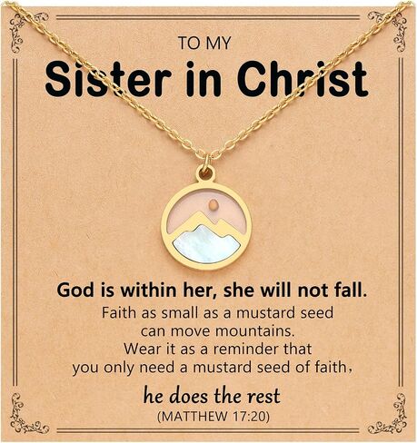 Silver/Gold Love Moving Mountains-Mustard Seed Necklace for Women Girls, Birthday Christmas Valentins's Day Christian Jewelry Gifts for Granddaughter Daughter Sister in Saudi Arabia