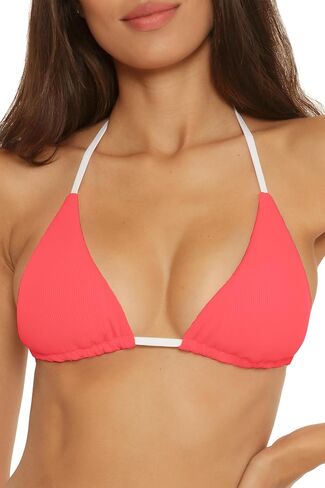 BECCA Women's Modern Edge Reversible Triangle Bikini Top, Adjustable, Tie Back, Swimwear Separates in Saudi Arabia
