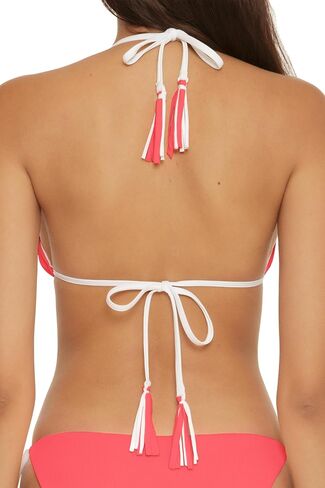 BECCA Women's Modern Edge Reversible Triangle Bikini Top, Adjustable, Tie Back, Swimwear Separates in Saudi Arabia